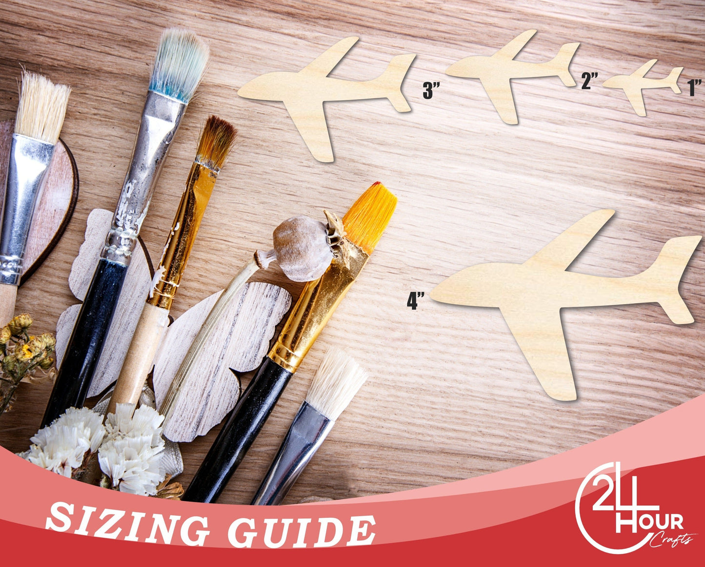 Unfinished Wood Airplane Shape | Craft Cutout | Up to 36"