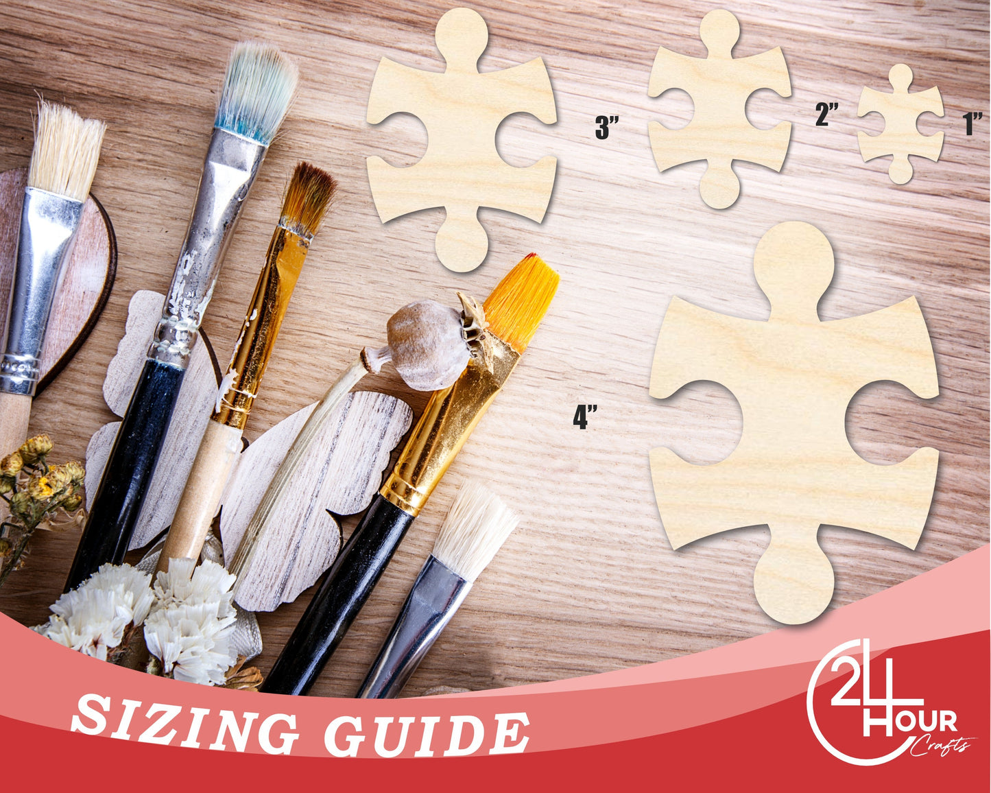 Unfinished Wood Interlocking Puzzle Shape | Autism Awareness | Craft Cutout | up to 46" DIY
