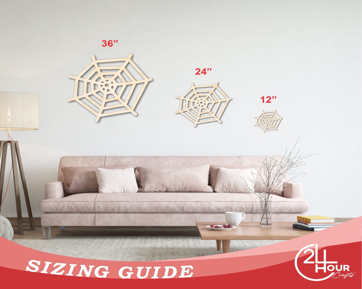 Unfinished Wood Spider Web Shape - Insect - Animal - Wildlife - Craft - up to 46" DIY