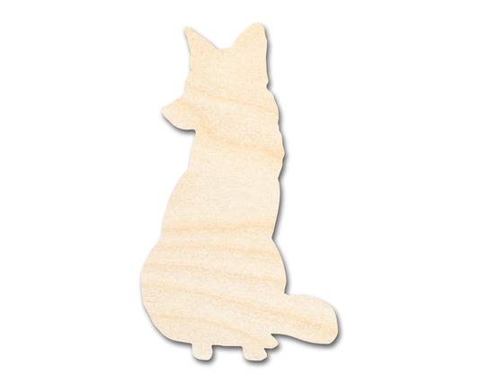Unfinished Wood Sitting Fox Shape - Craft - up to 46" DIY