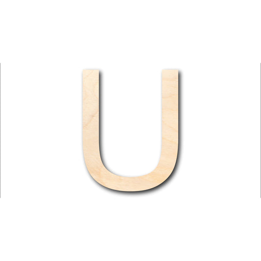 Unfinished Wood Arial Letter U Shape - Craft - up to 46" DIY