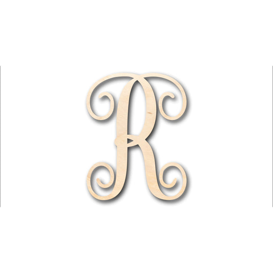 Unfinished Wood Monogram R Shape - Craft - up to 46" DIY