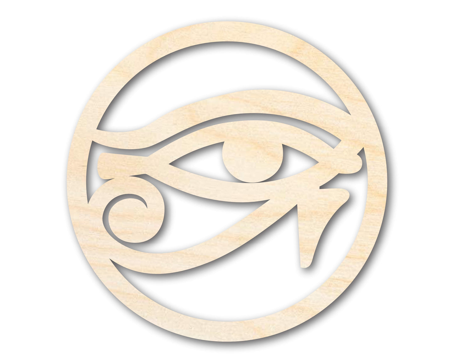 Unfinished Wood Eye of Ra Shape | Egyptian Hieroglyph Silhouette | Craft Cutout | up to 46" DIY
