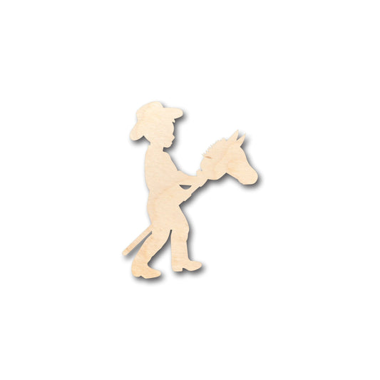Unfinished Wood Cowboy Kid Shape - Craft - up to 46" DIY