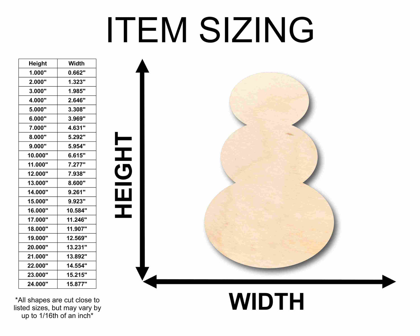 Unfinished Wood Snowman Silhouette - Craft- up to 46" DIY