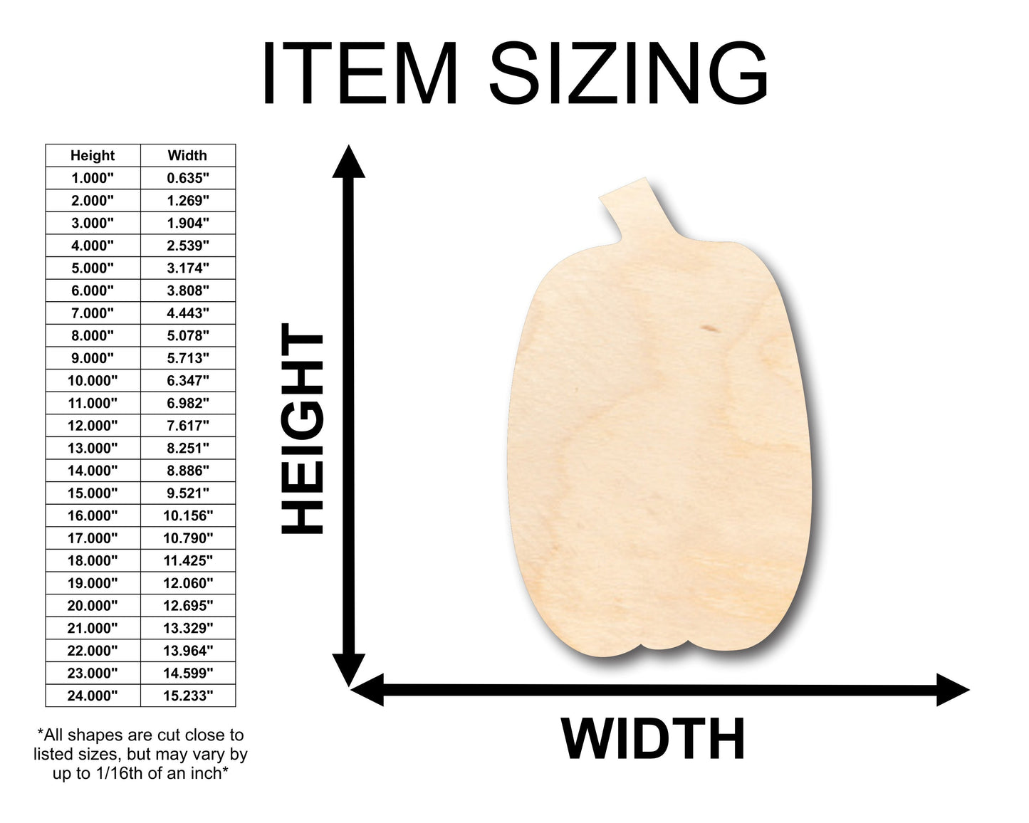Unfinished Wood Tall Pumpkin Shape - Craft - up to 46" DIY