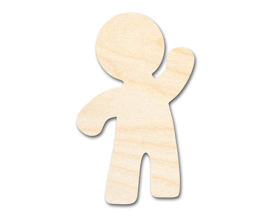Unfinished Wood Waving Gingerbread Shape - Craft - up to 46"