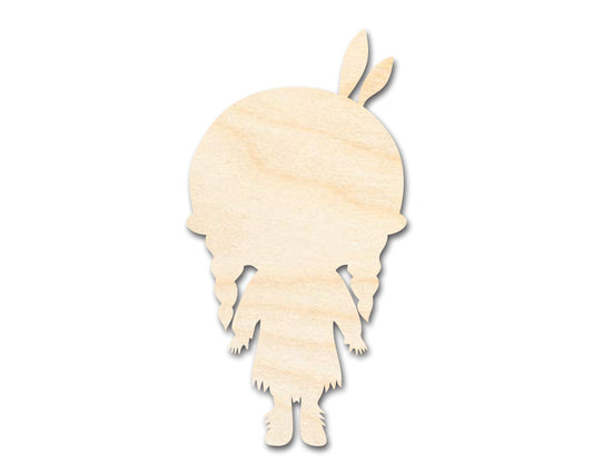 Unfinished Wood Native Girl Shape | Craft Cutout | up to 46" DIY