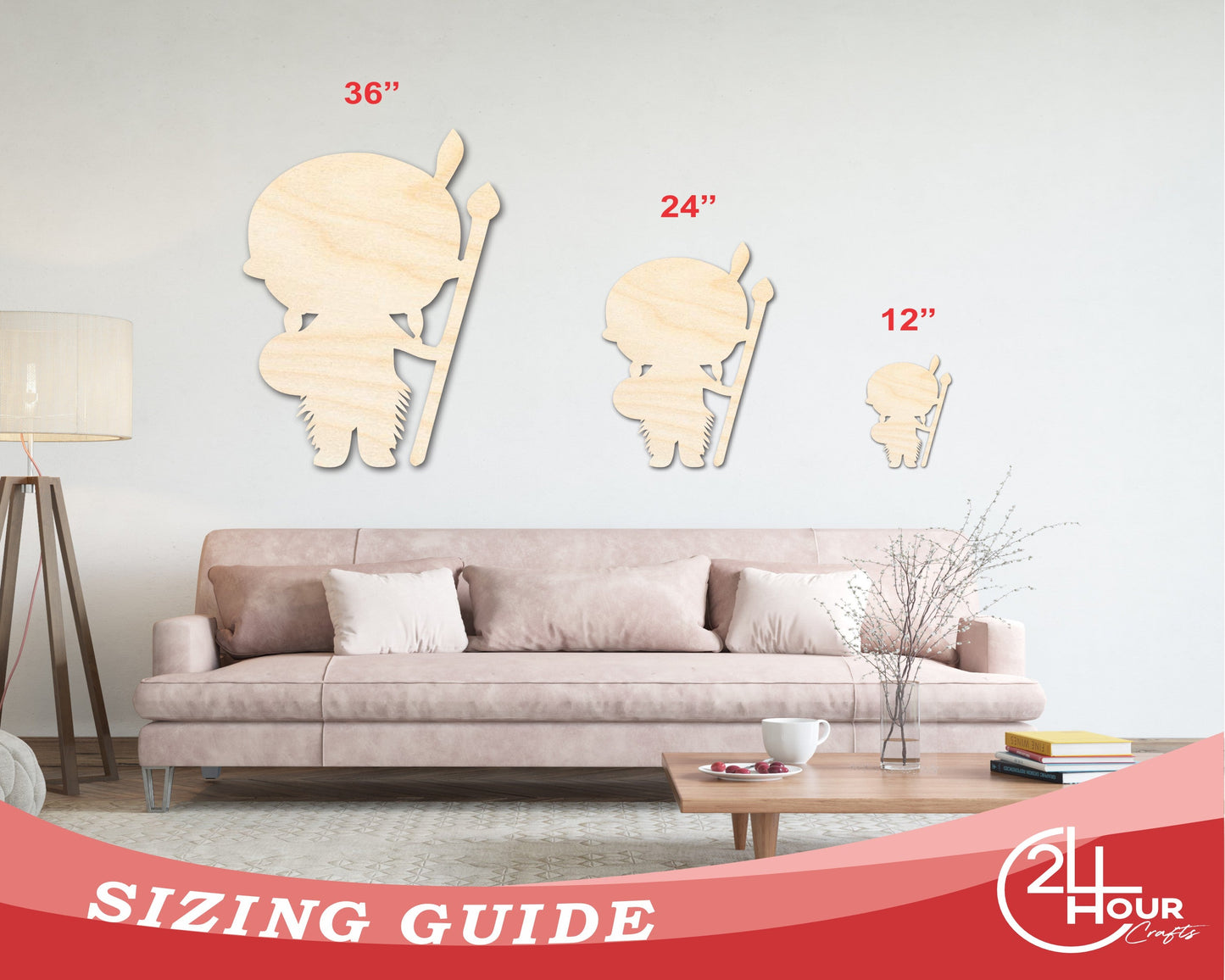 Unfinished Wood Native Boy Shape | Craft Cutout | up to 46" DIY