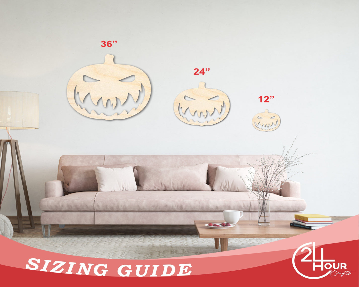 Unfinished Scary Pumpkin Shape | Craft Cutout | up to 46" DIY