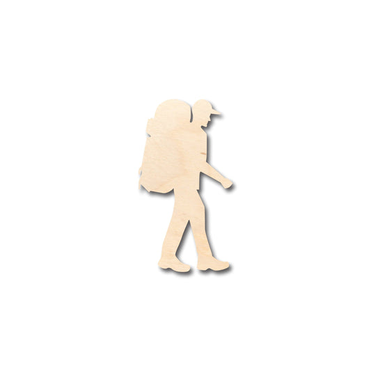 Unfinished Wood Boy Hike Shape - Craft - up to 46" DIY