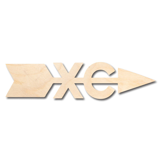 Unfinished Wood Cross Country XC Shape - Craft - up to 46" DIY