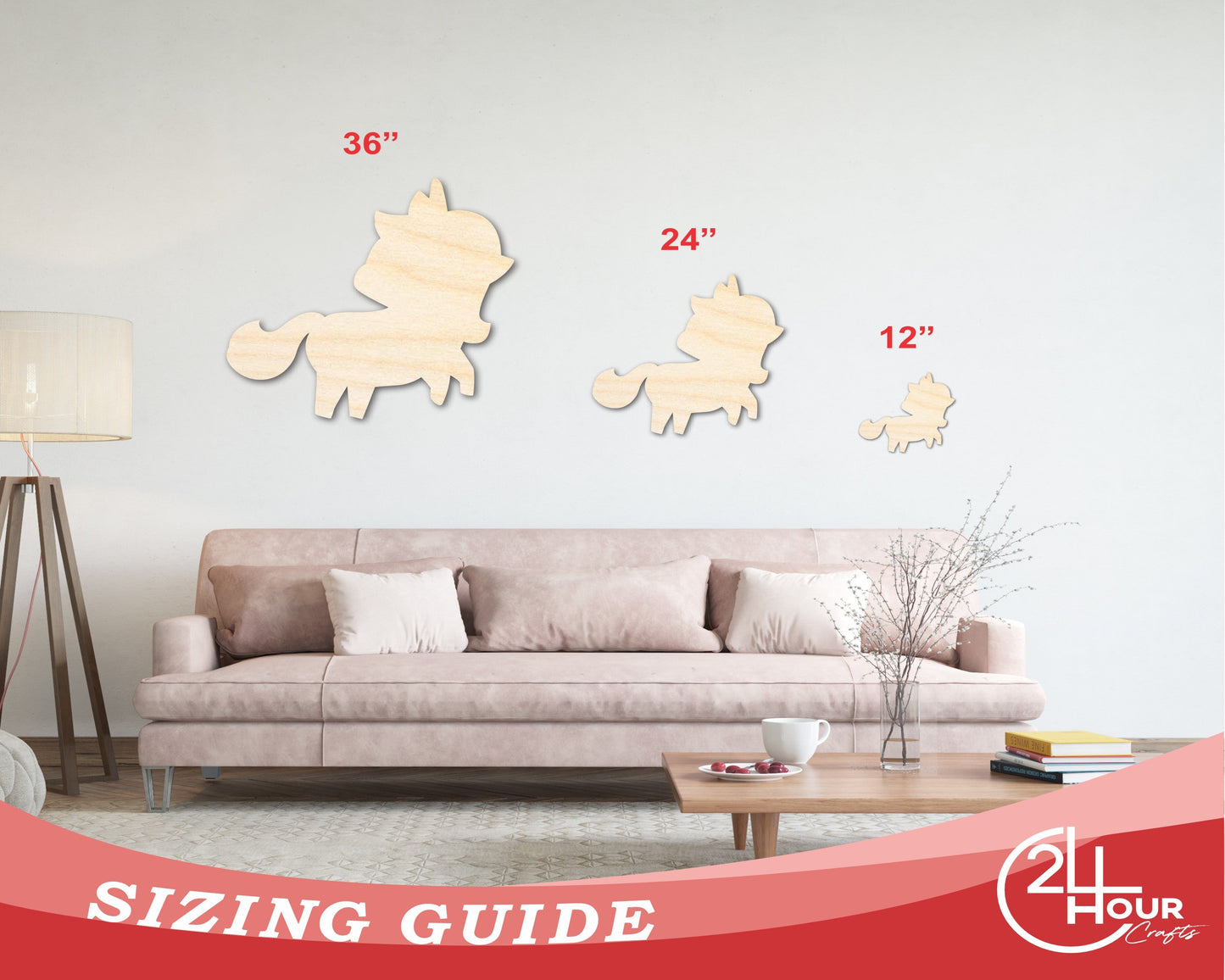 Unfinished Wood Unicorn Shape - Craft - up to 46" DIY