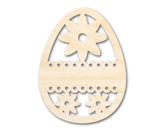 Unfinished Wood Lace Flower Egg Shape - Easter Craft - up to 46" DIY