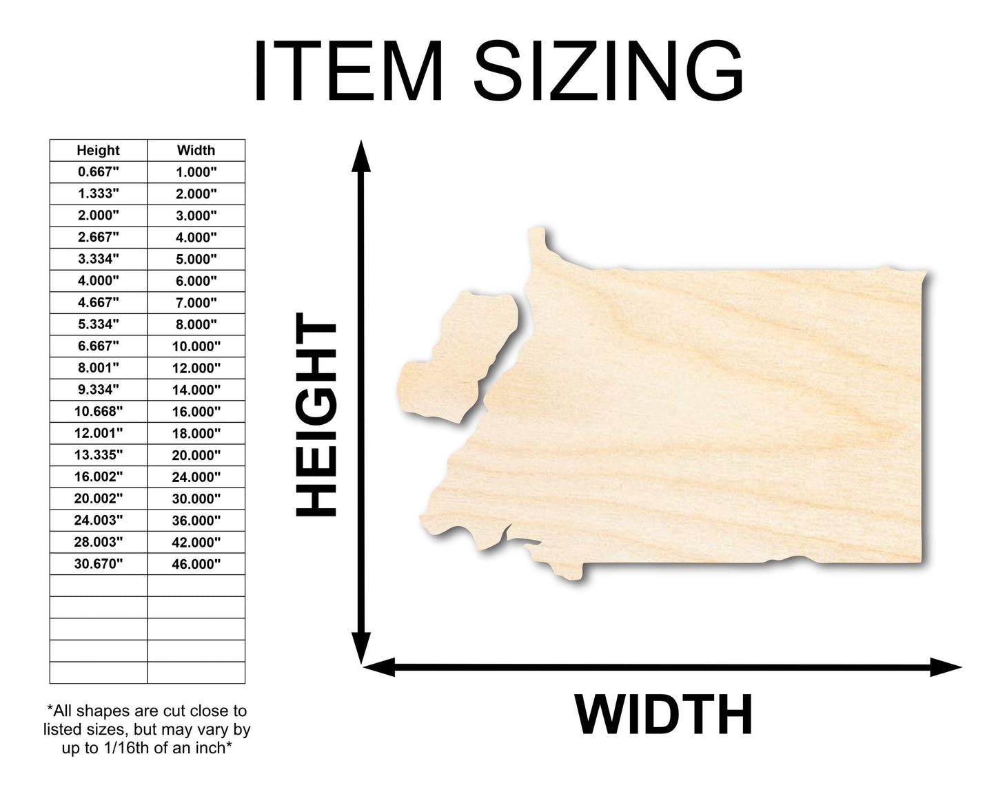 Unfinished Wood Equatorial Guinea Country Shape - Central African Craft - up to 46" DIY
