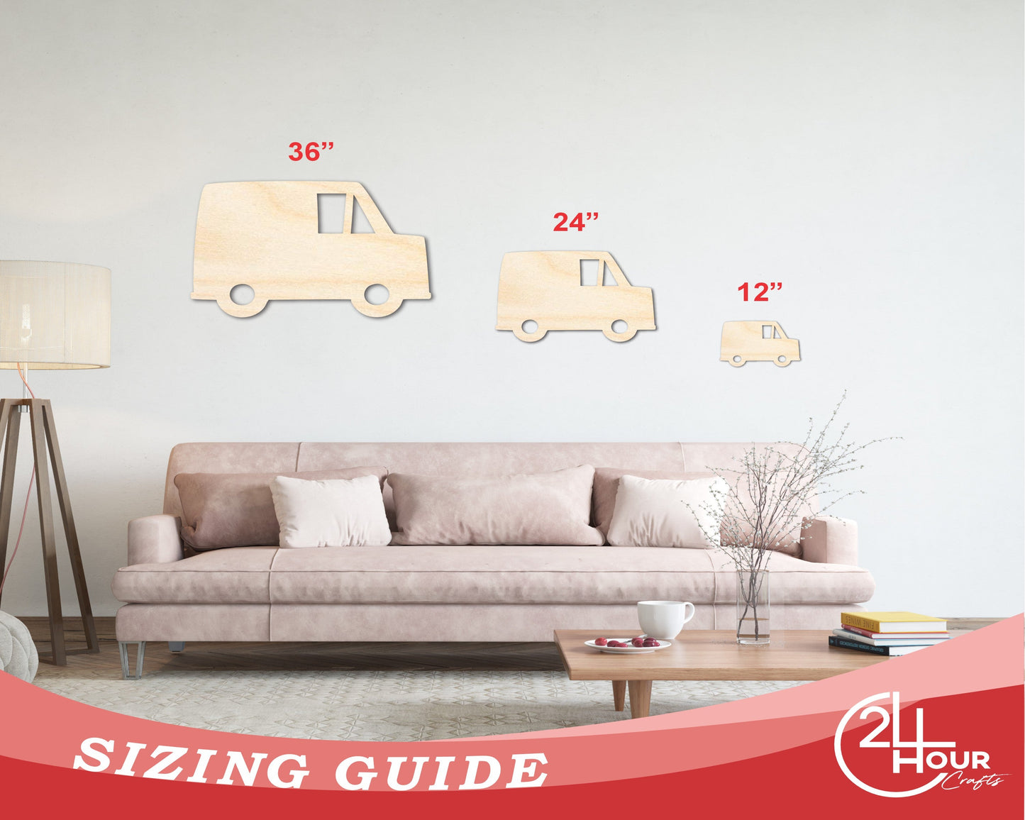 Unfinished Wood Mail Truck Shape | Craft Cutout | up to 46" DIY