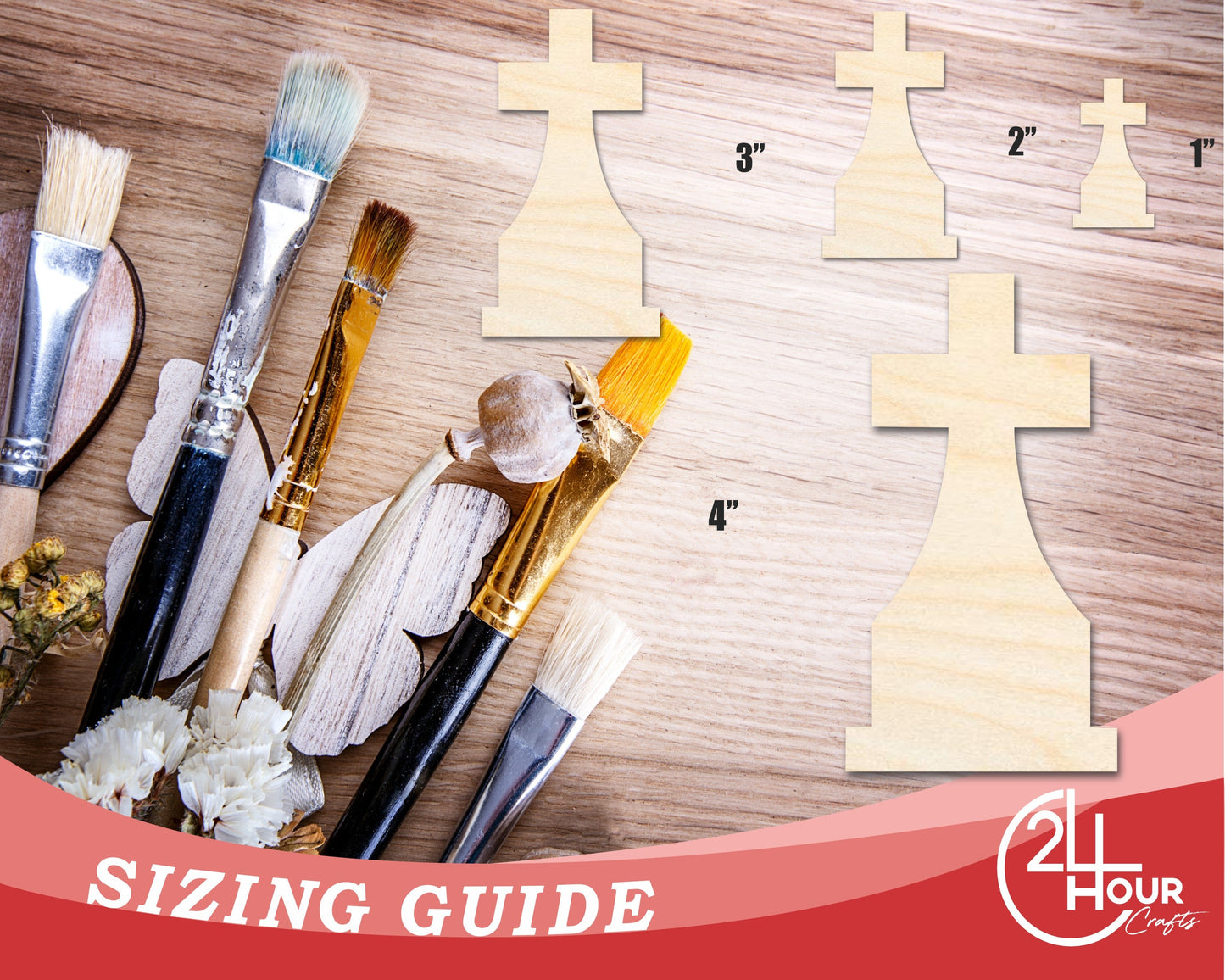 Unfinished Wood Tombstone Cross Shape | Craft Cutout | up to 46" DIY