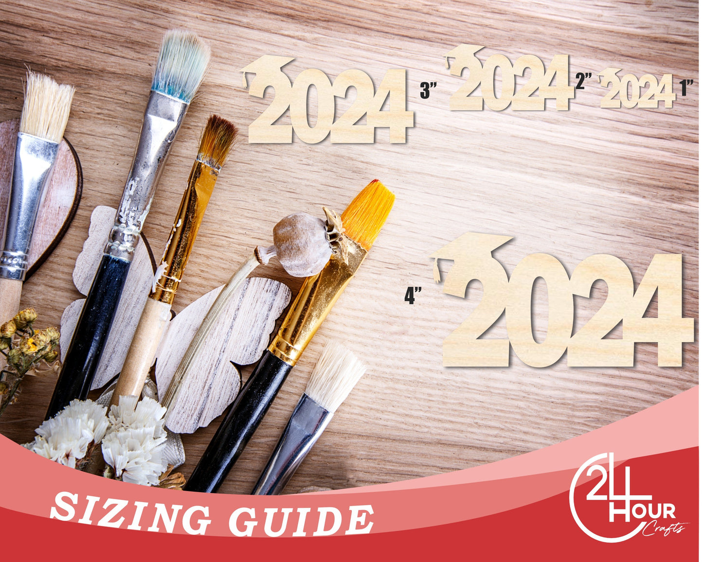 Unfinished 2024 Graduation Shape | DIY Craft Cutout | up to 46" DIY