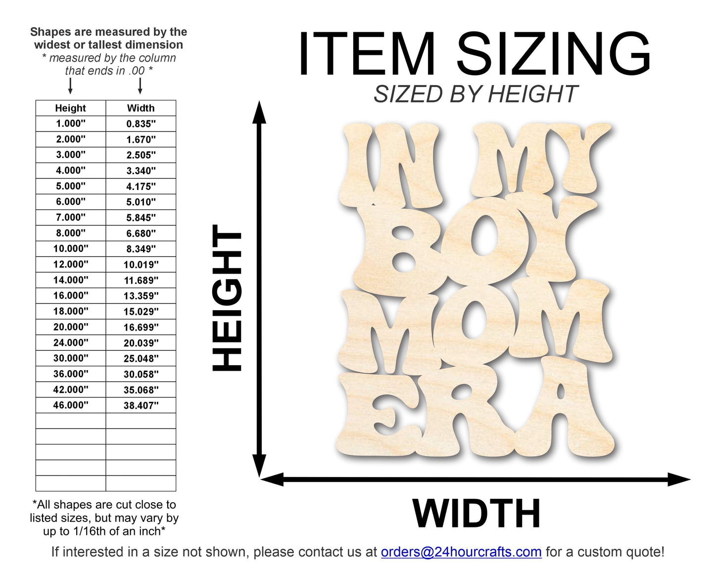 Unfinished Wood In My Boy Mom Era Cutout | DIY Craft Shape | up to 46" DIY