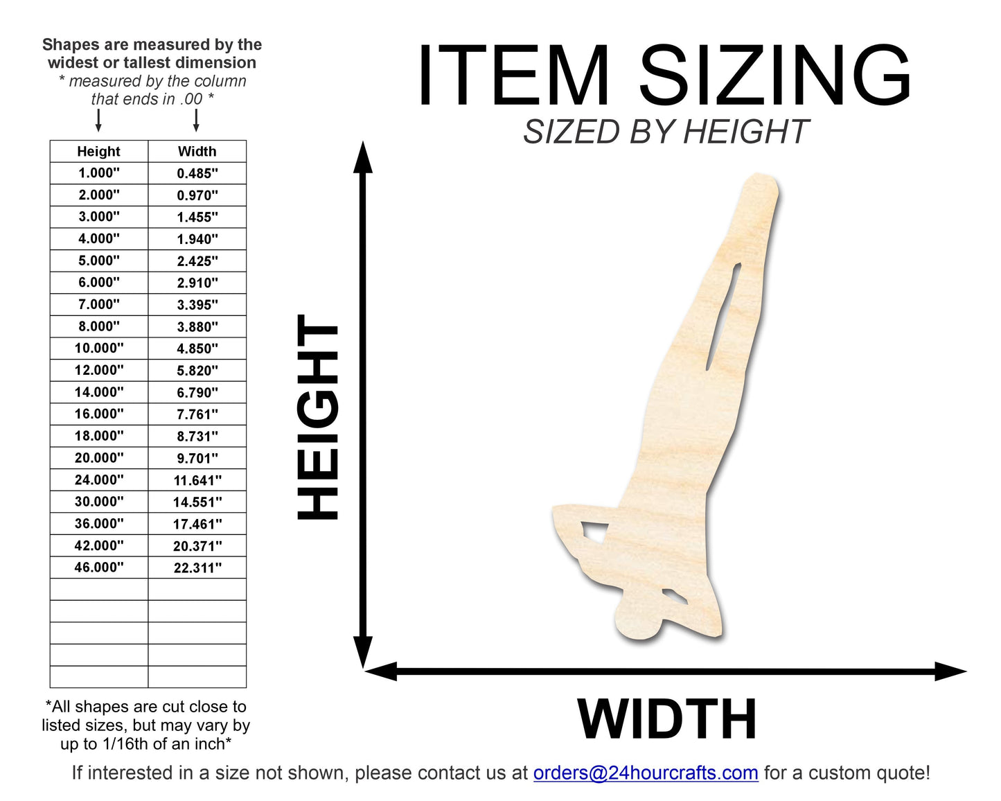 Unfinished Wood Gymnast Flip Shape | DIY Craft Cutout | up to 46" DIY