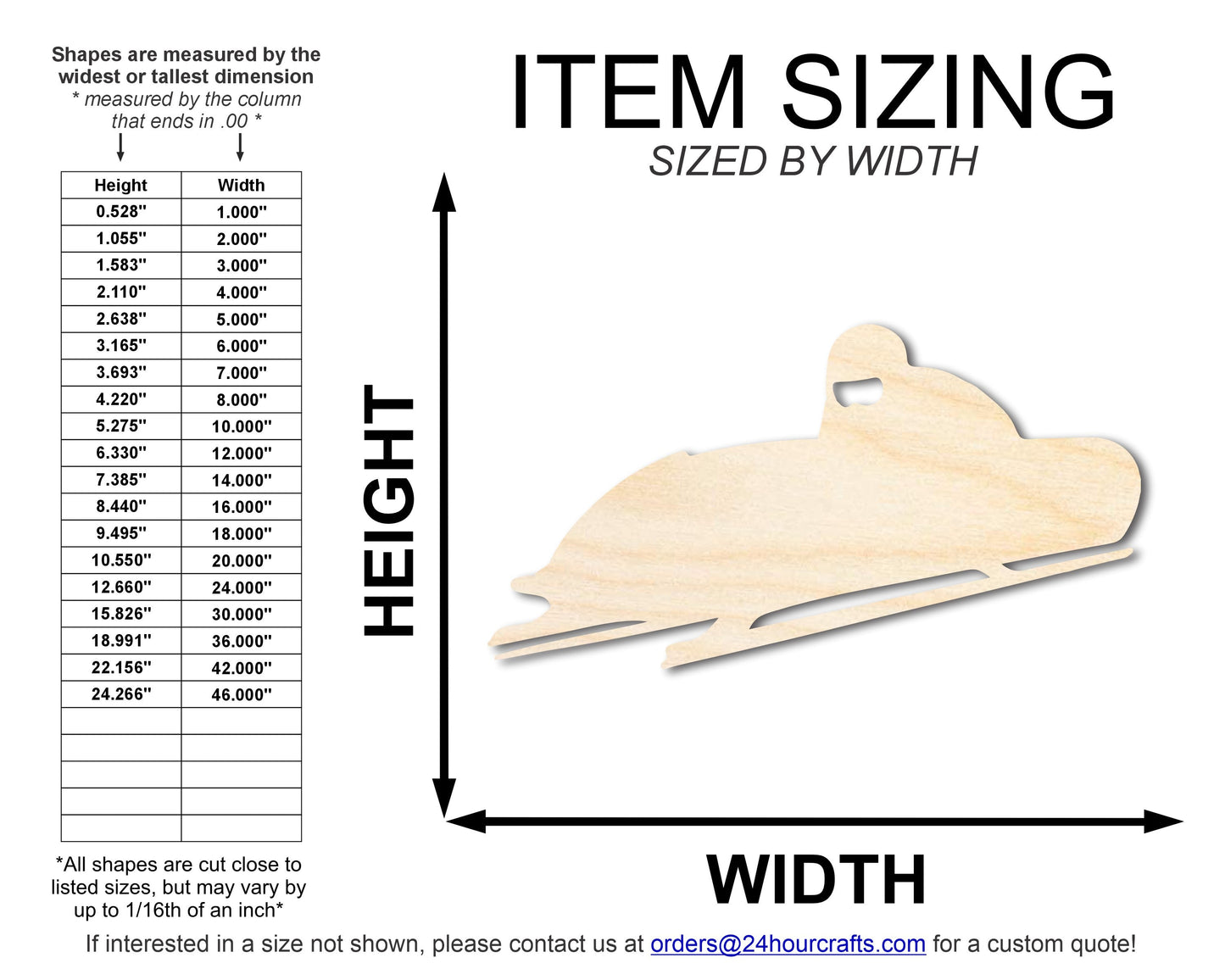 Unfinished Wood Bobsled Shape | DIY Craft Cutout | up to 46" DIY