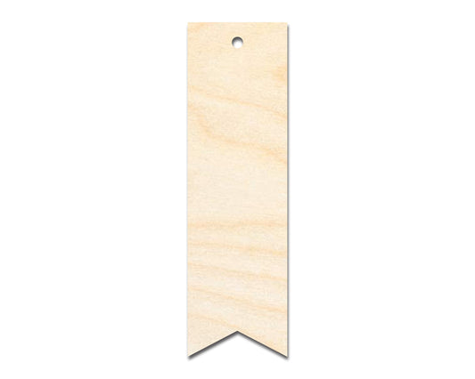 Unfinished Wood Ribbon Point Bookmark Shape | DIY Craft Cutout | up to 12" DIY