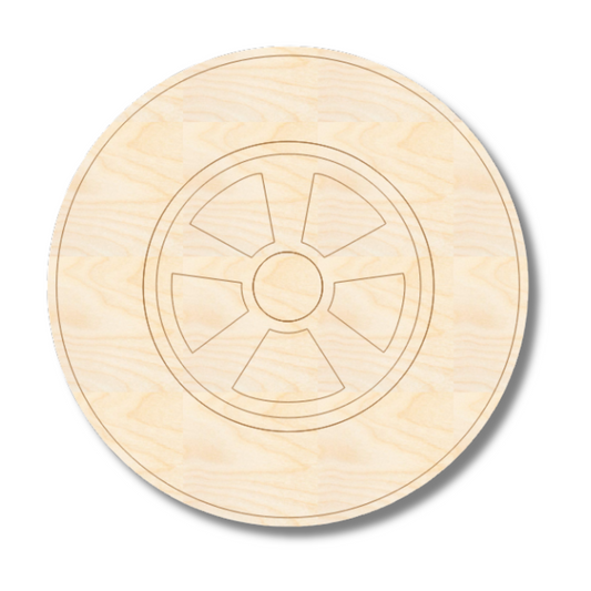 Unfinished Wood Etched Tire Shape | Paint By Line Crafts | up to 30" DIY