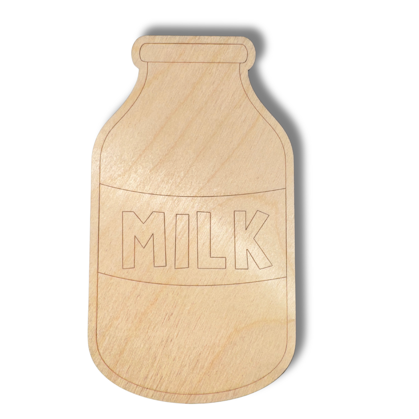 Unfinished Wood Etched Milk Shape | Paint By Line Crafts | up to 30" DIY