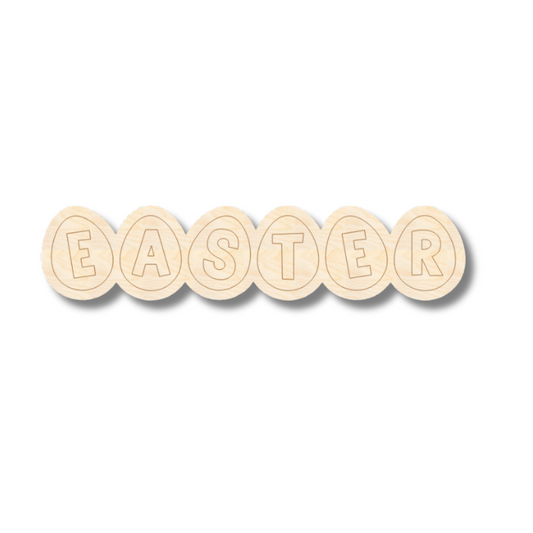 Unfinished Wood Etched Easter Eggs Shape | Paint By Line Crafts | up to 30" DIY