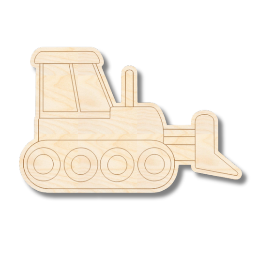Unfinished Wood Etched Excavator Shape | Paint By Line Crafts | up to 30" DIY