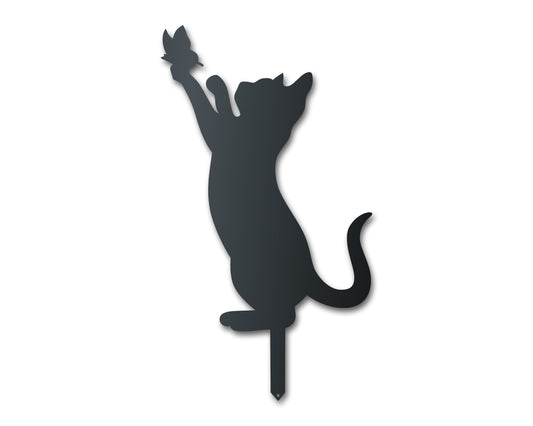 Metal Playful Cat Garden Stake | Up to 24" | Over 20 Color Options