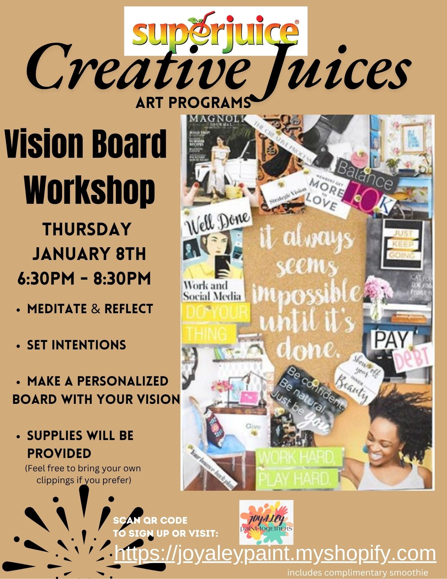 1/8/26 - VISION BOARD WORKSHOP at Super Juice Wyckoff