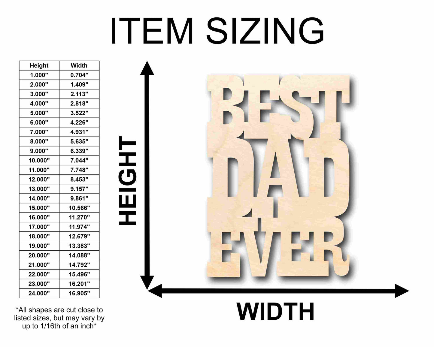 Best Dad Ever Unfinished Wood Cutout DIY handmade Craft