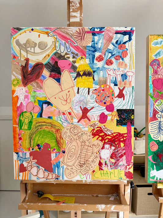 Child Artwork Collage Class at Super Juice Wyckoff
