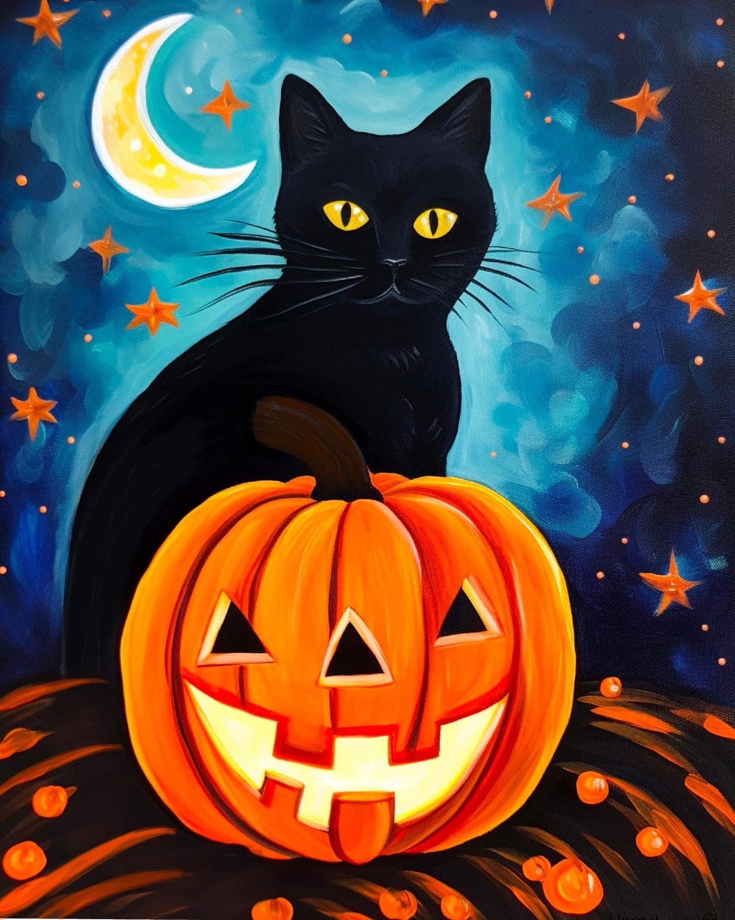 Black Cat Pumpkin Paint Kit