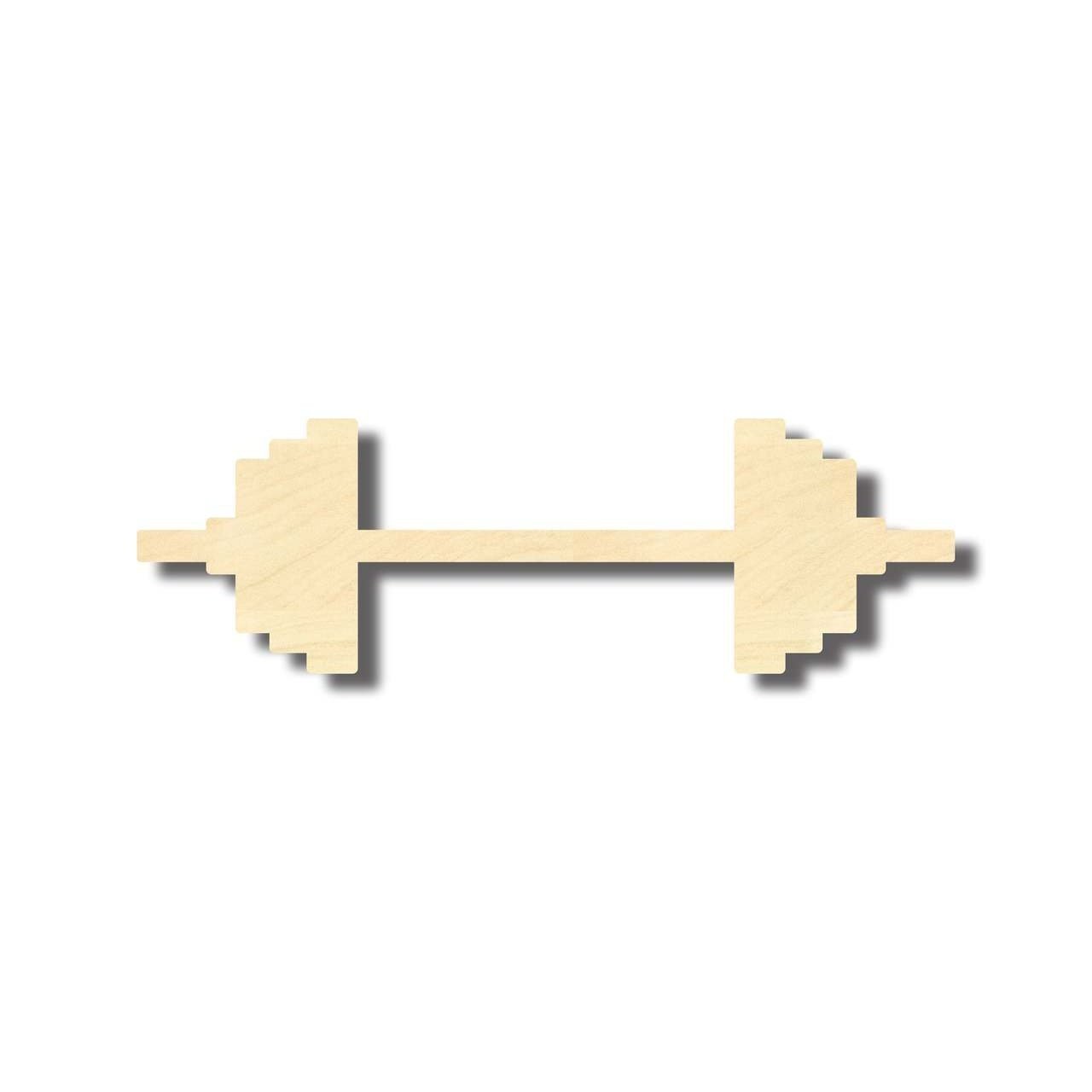 Unfinished Wood Barbell Weights Shape - Craft - Music - up to 46" DIY