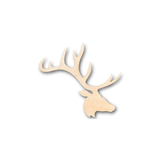 Unfinished Wood Elk Head Antlers Shape - Animal - Wildlife - Craft - up to 46" DIY