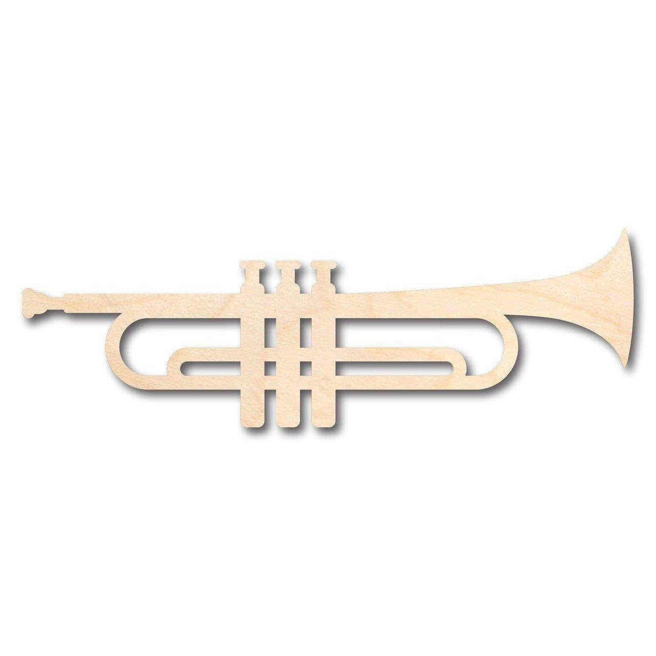 Unfinished Wood Trumpet Shape - Music - Craft - up to 46" DIY