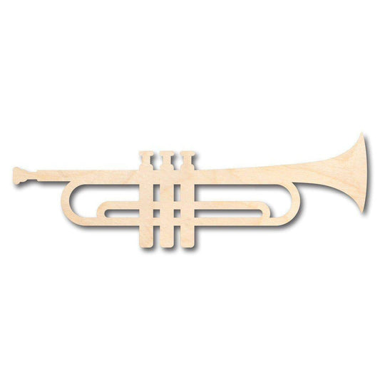 Unfinished Wood Trumpet Shape - Music - Craft - up to 46" DIY