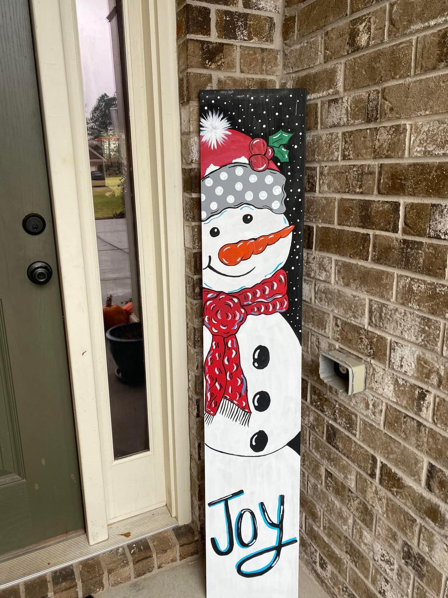 Joyful Snowman Porch Sign 4’ Tall