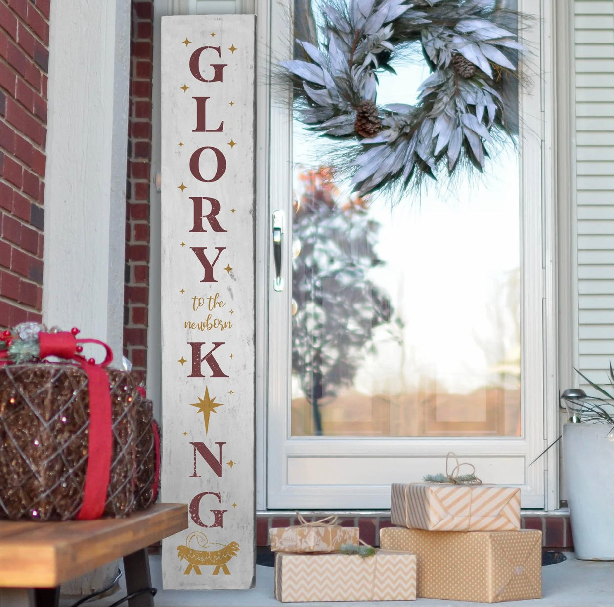 Glory to the Newborn King Porch Sign 6’ Tall