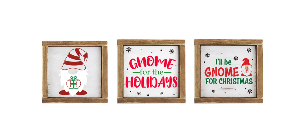 Gnome 12x12 Holiday Sign Set